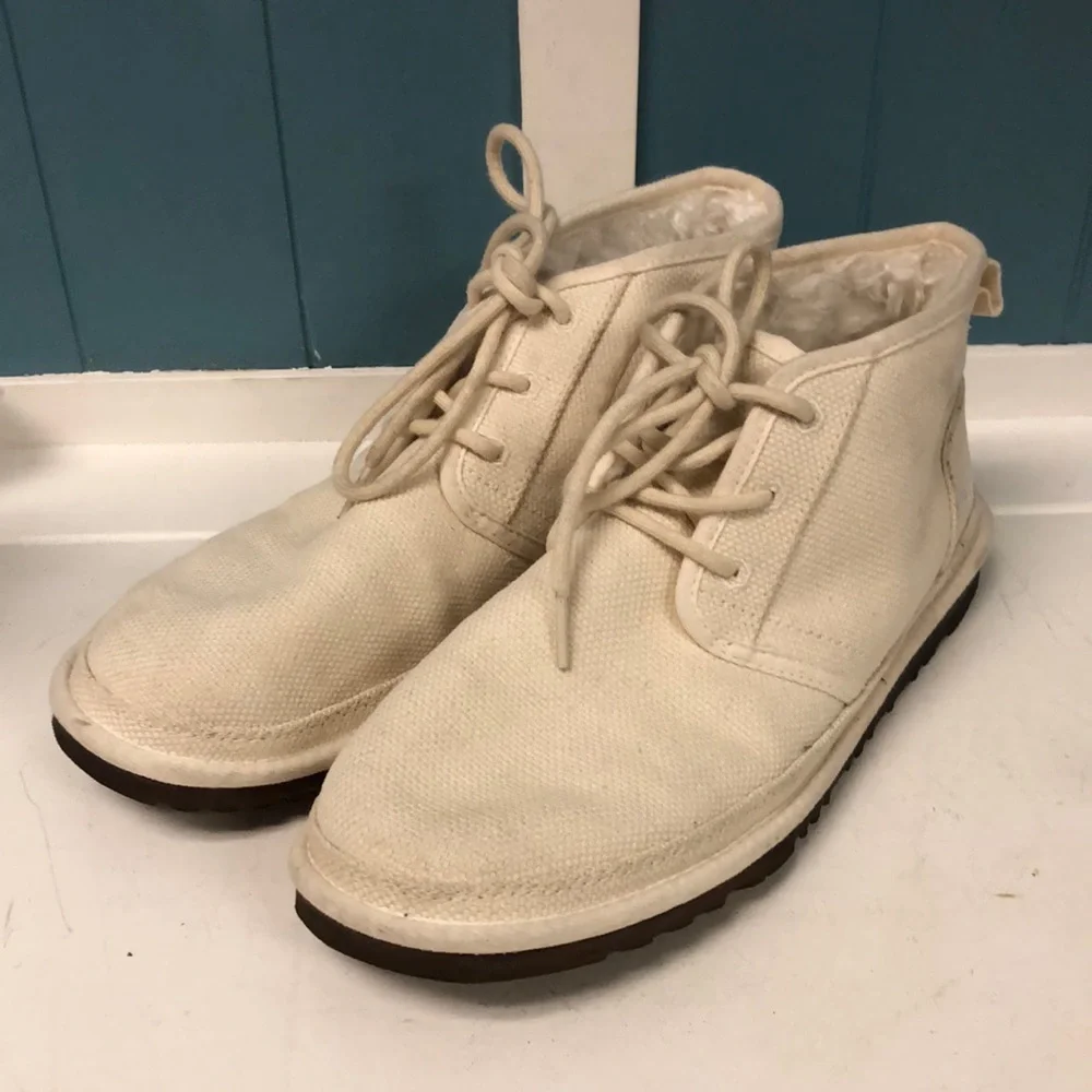 UGG Mens Neumel Natural Ankle boots tencel lined in‎ neutral hemp upper sz 10